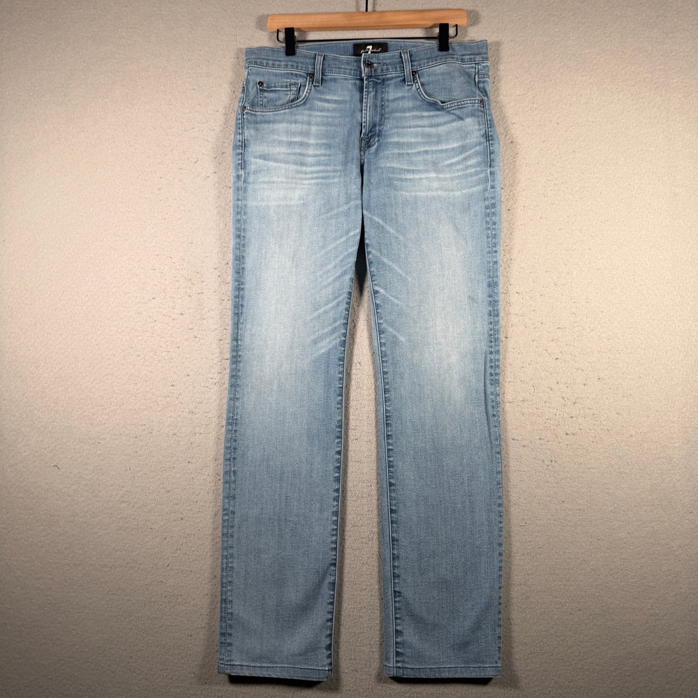 7 For All Mankind Slimmy Luxe Performance Light Blue Slim Fit Jean 32 ATA511831A